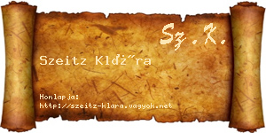 Szeitz Klára névjegykártya